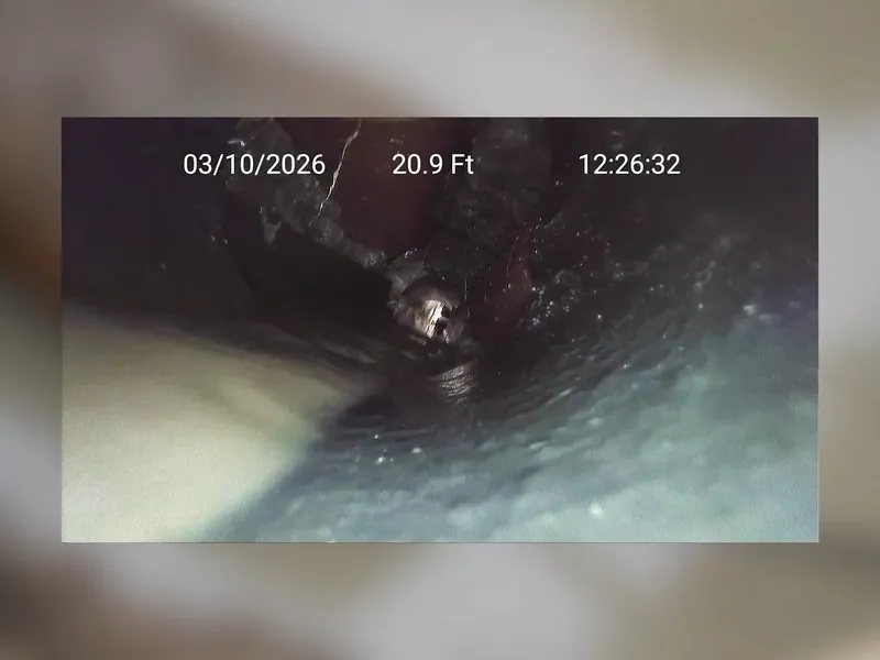 Sewer camera monitor or inspection equipment for Camera finds roots in a drain