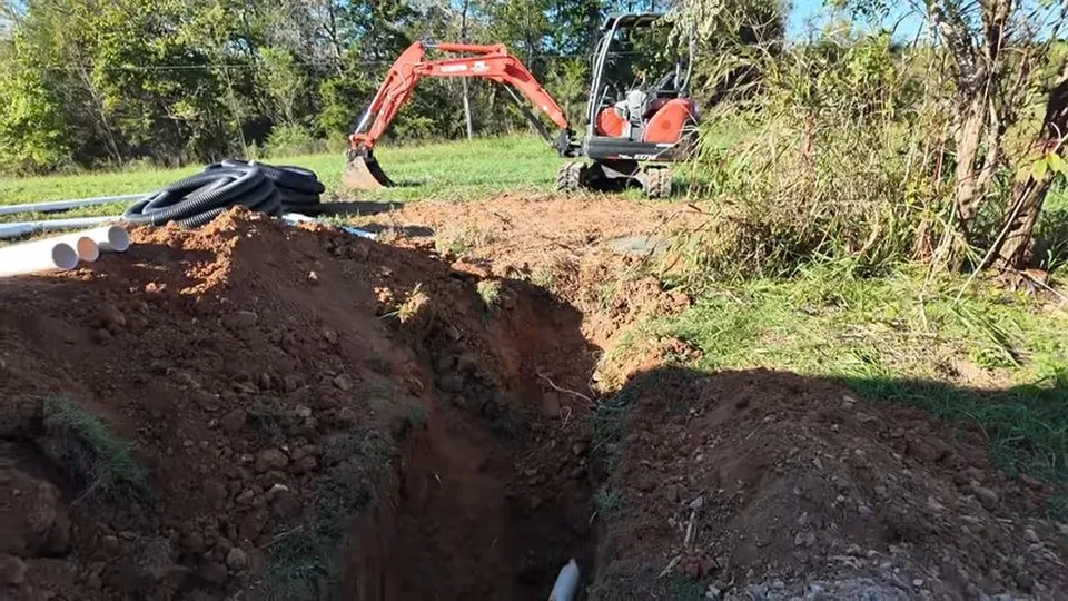 Sewer pipe, trench, cleanout, or cast iron repair area for Pradera golf community custom homes on Parker Colorado south side